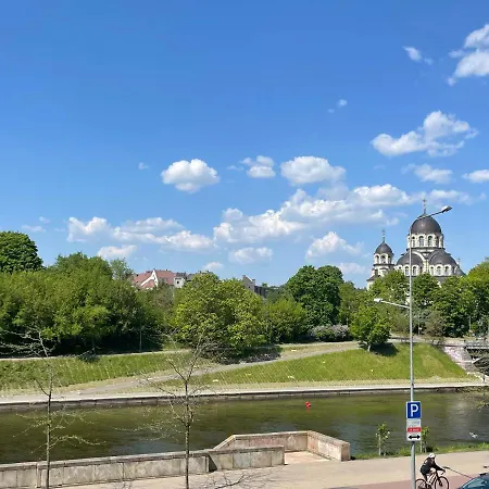 A Cozy With A Wonderful View Of The River In The Old Town Of Vilnius